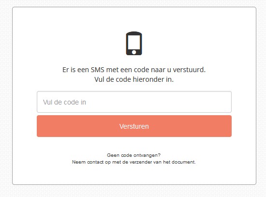 SMS authenticatie bij digitaal ondertekenen