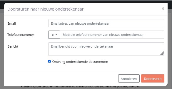 Digitaal ondertekenen doorsturen naar een tekenbevoegde