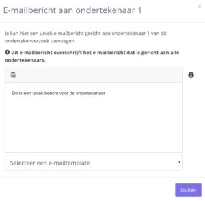Geef een uniek bericht per ondertekenaar op