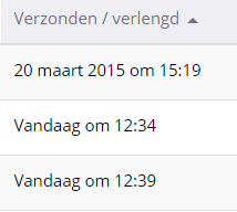 Verzonden / verlengd