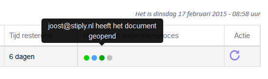 De klant heeft een herinnering gehad (die mail is ook ontvangen), maar hij heeft het document geopend via een link uit een oude e-mail