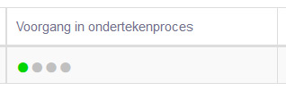 Als een stap succesvol is afgerond, wordt het bolletje groen.