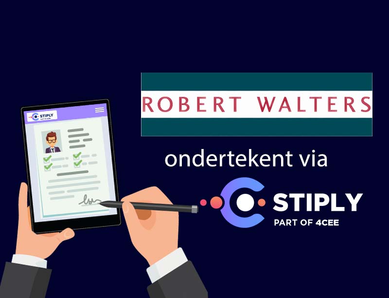 Robert Walters laat arbeidscontracten digitaal ondertekenen met Stiply
