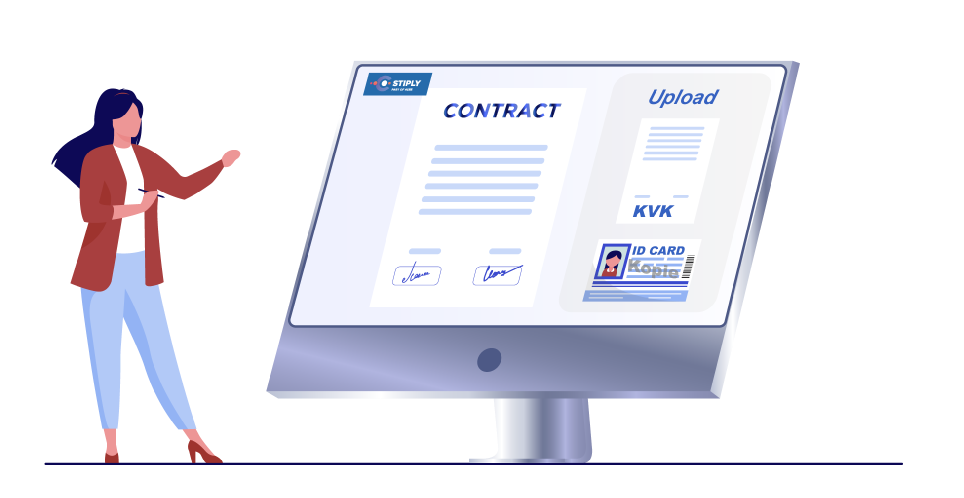 Een digitale handtekening met aanvullende documentuitwisseling